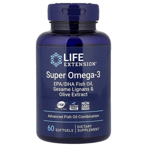 Life Extension Super Omega-3 EPA/DHA Fish Oil Sesame Lignans & Olive Extract 60 капс. 05501