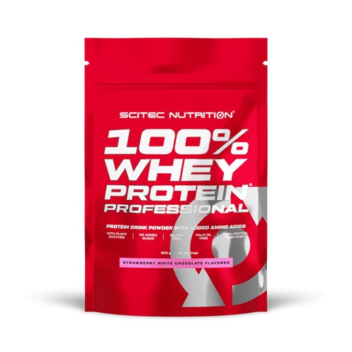 Scitec Nutrition 100% Whey Protein Professional 500г - белый шоколад-клубника 8436046977665