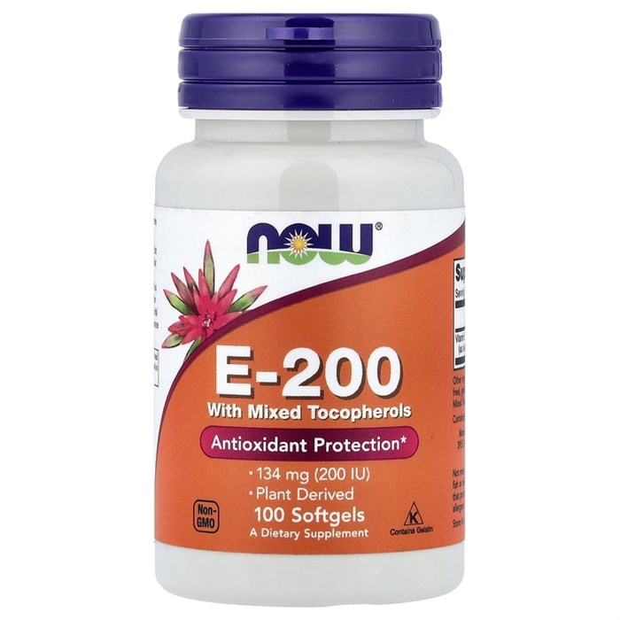 NOW Vitamin E-200 Mixed Tocopherols 100 капс. 10362