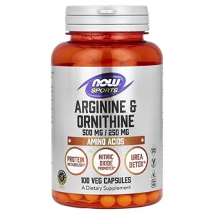 NOW Arginine/Ornithine 100 капс. 8436046977984