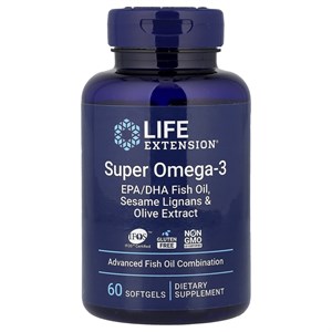 Life Extension Super Omega-3 EPA/DHA Fish Oil Sesame Lignans &amp; Olive Extract 60 капс. 05501