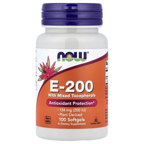 NOW Vitamin E-200 Mixed Tocopherols 100 капс. 10362