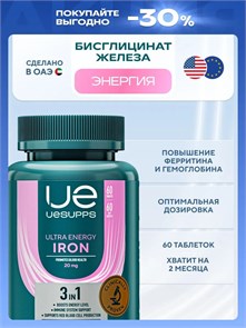 UeSUPPS Iron 20 мг 60 табл. 18388