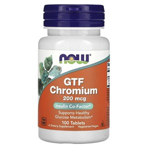 NOW GTF Chromium 200 мкг 100 табл. 8436046977574