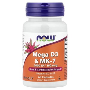 NOW Mega D-3 &amp; MK-7 60 капс. 8436046977986